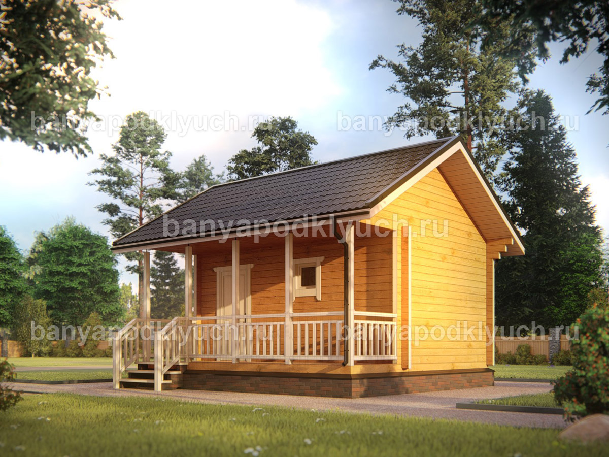 Баня из бруса 5,7x5,2 м Баня из бруса 5,7x5,2 м